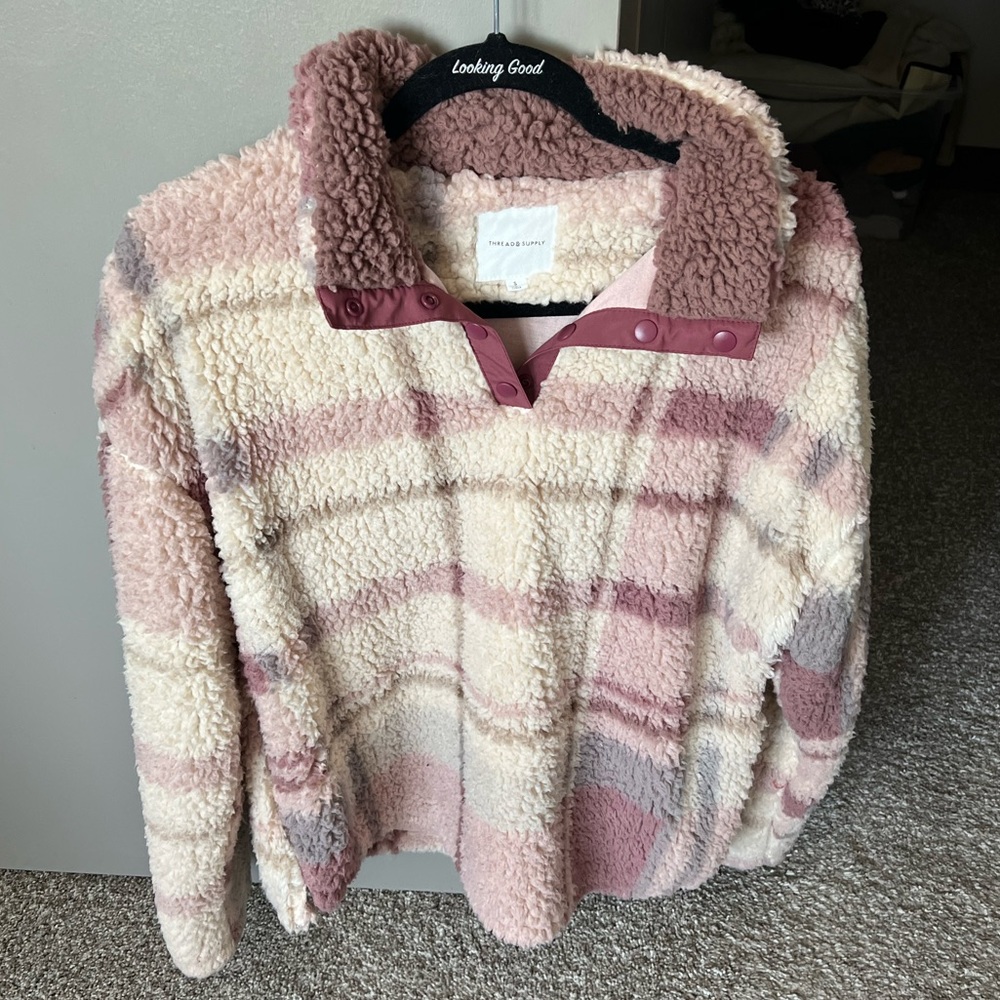 Pink Plaid Fuzzy Jacket